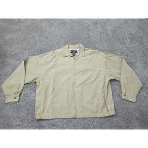 J Riggings Sportswear Jacket Mens XXL Beige Full Zip Windbreaker Lined Classic